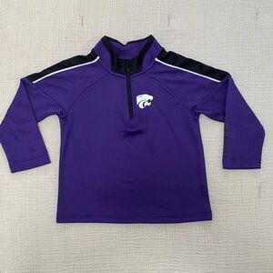 K-State Wildcats Colosseum Purple and Black Kids Quarter Zip Shirt